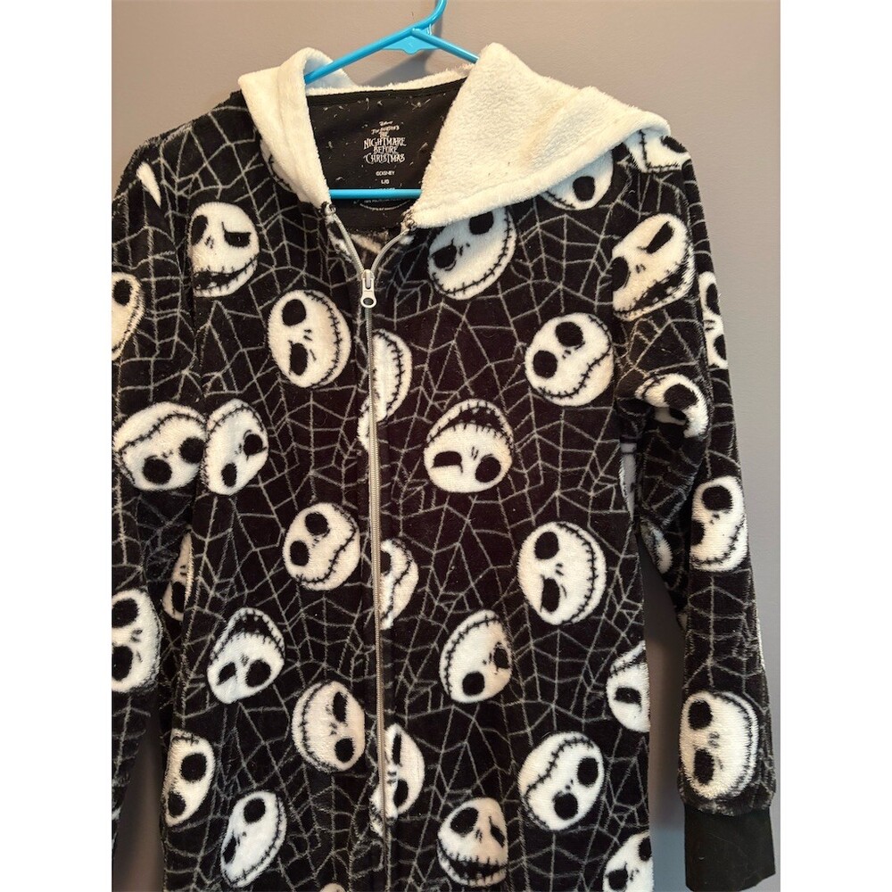 Disney Nightmare Before Christmas Jack Skellington Hooded Onesie Unisex L - Picture 2 of 8